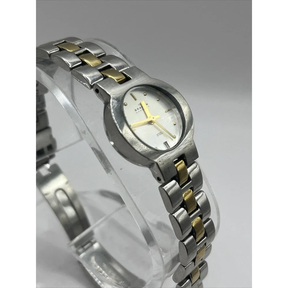 Skagen Denmark 236SGX Two Tone Quartz Analog Ladies Watch-‎ New Battery